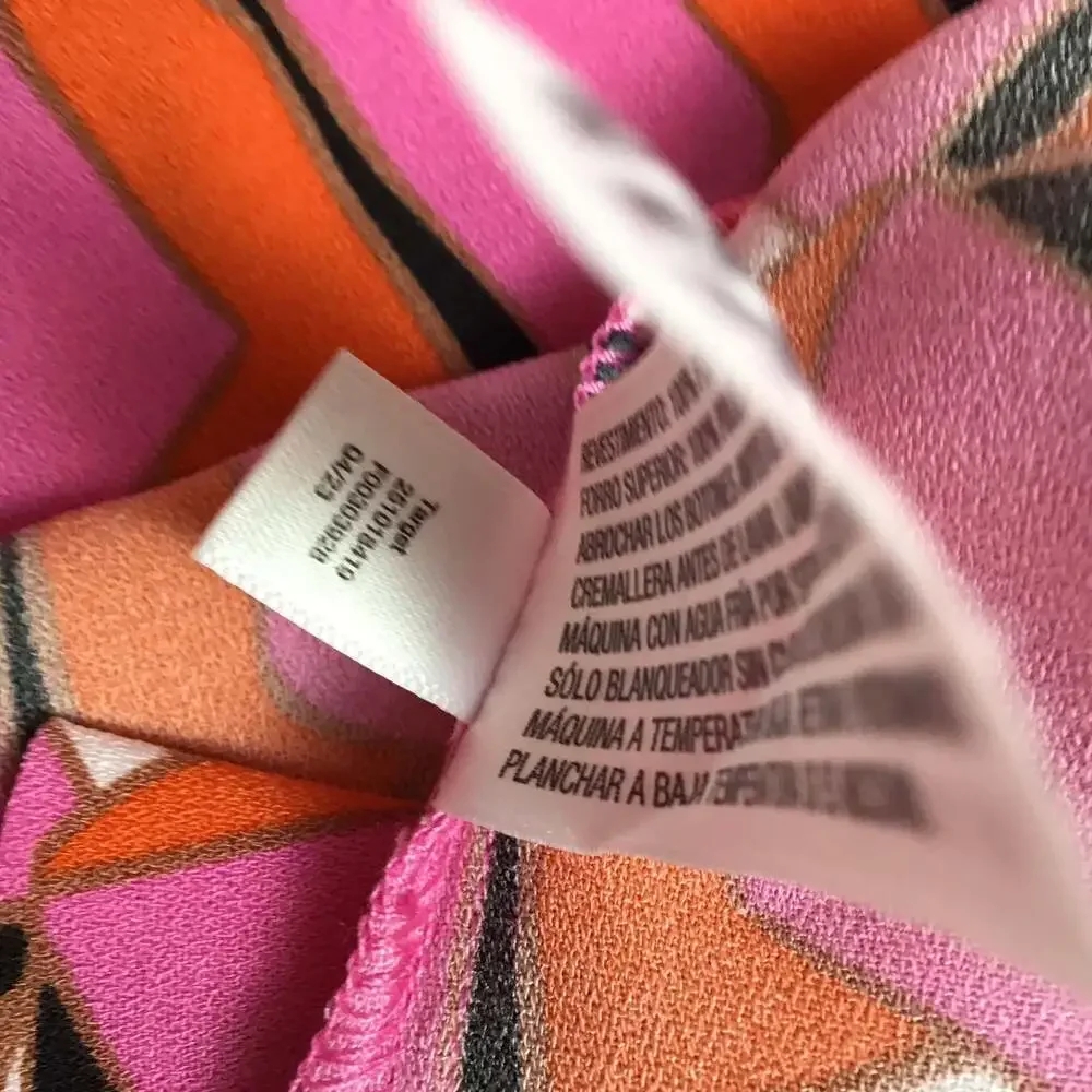 Diane von Furstenberg x Target 90's Shift Pink Martini Geo Mini Dress Size 10 - Picture 10 of 11
